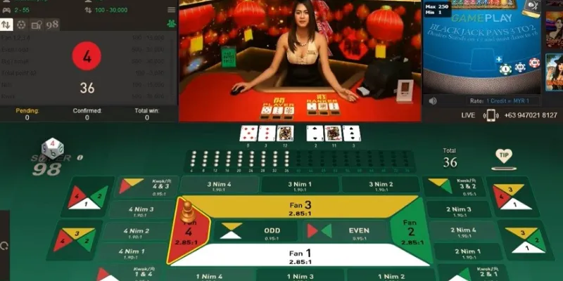 Các lựa chọn cược thông dụng trong game Fantan